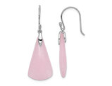 Pink Quartz Dangle Earrings in Sterling Silver