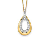 5/8 Carat (ctw VS, F) Lab-Grown Diamond Drop Necklace Pendant 14K Yellow and White Gold with Chain