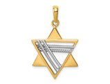 14K Gold Two Tone Star Of David Pendant (NO CHAIN)