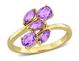 1.00 Carat (ctw) Amethyst Five-Stone Cluster Ring in Yellow Plated Sterling Silver
