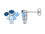 2.28 Carat (ctw) London Blue and Sky Topaz Earrings Sterling Silver
