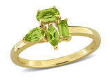 3/4 Carat (ctw) Peridot Ring Yellow Plated Sterling Silver