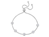 1.25 Carat (ctw) Lab-Created Moissanite Bolo Bracelet Sterling Silver