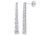 2.76 Carat (ctw) Moissanite Journey Dangle Earrings in Sterling Silver