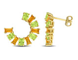 3.00 Carat (ctw) Peridot and Citrine Curved Stud Earrings Yellow Sterling Silver