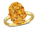 1.70 Carat (ctw) Citrine Cluster Ring in Yellow Plated Sterling Silver