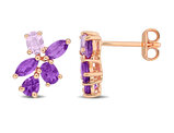 1.44 Carat (ctw) African Amethyst Earrings in Rose Plated Sterling Silver