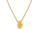 2/3 Carat (ctw) Pear Shaped Citrine Solitaire Pendant Necklace Yellow Sterling Silver with Chain