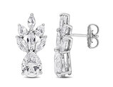9.28 Carat (ctw) Lab-Created White Sapphire Dangle Drop Earrings Sterling Silver