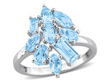 2.26 Carat (ctw) Sky Blue Topaz Cluster Ring in Sterling Silver