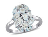 2.55 Carat (ctw) Sky Blue Topaz Cluster Ring in Sterling Silver
