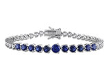 8.38 Carat (ctw) Lab-Created Blue and White Sapphire Bracelet in Sterling Silver (7.25 Inches)