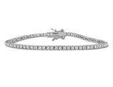 2.31 Carat (ctw) Lab-Created White Sapphire Tennis Bracelet Sterling Silver
