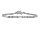 2.72 Carat (ctw) Lab-Created White Sapphire Tennis Bracelet Sterling Silver