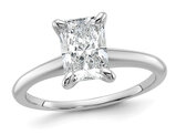 1.50 Carat (ctw VS, F) Certified Lab-Grown Radiant Diamond Solitaire Engagement Ring 14K White Gold