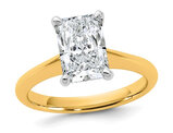 2.00 Carat (ctw VS, F) Certified Lab-Grown Radiant Diamond Solitaire Engagement Ring 14K Yellow Gold