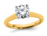 1.50 Carat (ctw VS, F) Certified Lab-Grown Diamond Solitaire Engagement Ring 14K Yellow Gold