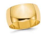 Mens 14K Yellow Gold 10mm Wedding Band Ring