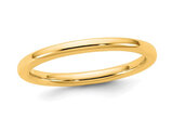 Ladies 14K Yellow Gold European 2mm Comfort-Fit Wedding Band Ring
