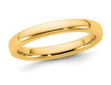Ladies 14K Yellow Gold European 3mm Comfort-Fit Wedding Band Ring