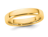Ladies 14K Yellow Gold European 4mm Comfort-Fit Wedding Band Ring