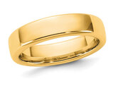 Ladies 14K Yellow Gold European 5mm Comfort-Fit Wedding Band Ring