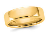 Ladies or Mens 14K Yellow Gold European 6mm Comfort-Fit Wedding Band Ring