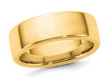 Mens 14K Yellow Gold European 8mm Comfort-Fit Wedding Band Ring