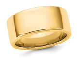Mens 14K Yellow Gold European 10mm Comfort-Fit Wedding Band Ring