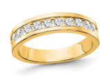 7/8 Carat (ctw SI1, G) Lab-Grown Diamond Wedding Band Ring 10K Yellow Gold