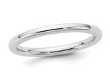 Ladies 14K White Gold European 3mm Comfort-Fit Wedding Band Ring