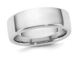 Mens 14K White Gold European 7mm Comfort-Fit Wedding Band Ring