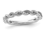 1/6 Carat (ctw) Lab-Grown Diamond Twist Wedding Ring Band 14K White Gold