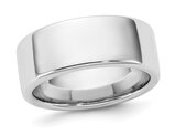 Mens 14K White Gold European 8mm Comfort-Fit Wedding Band Ring