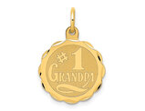 14K Yellow Gold #1 Grandpa Charm Disc Pendant (NO CHAIN)