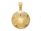 14K Yellow Gold Domed Soccer ball (Football) Charm Pendant (NO CHAIN)