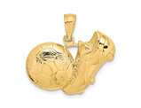 14K Yellow Gold Kicking Ball Charm Pendant (NO CHAIN)