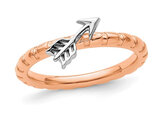 Rose Plated Sterling Silver Arrow Band Ring 