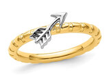Yellow Plated Sterling Silver Arrow Band Ring 
