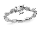Polished Sterling Silver Dove Band Ring