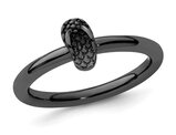Black Plated Sterling Silver FLip Flop Ring