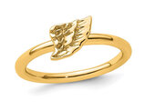 Yellow Plated Sterling Silver Angel Wing Ring