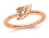 Rose Pink Plated Sterling Silver Angel Wing Ring