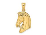 10K Yellow Gold Horse Head with Short Mane Pendant (NO CHAIN)