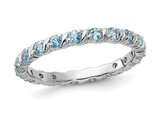 7/8 Carat (ctw) Blue Topaz Band Ring in Sterling Silver