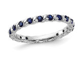 7/8 Carat (ctw) Lab-Created Blue Sapphire Band Ring in Sterling Silver