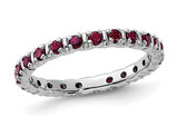 1.00 Carat (ctw) Lab-Created Ruby Band Ring in Sterling Silver