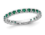 3/4 Carat (ctw) Lab-Created Emerald Band Ring in Sterling Silver
