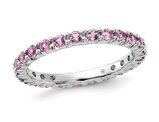 1.09 Carat (ctw) Lab-Created Pink Sapphire Band Ring in Sterling Silver