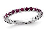 1.09 Carat (ctw) Lab-Created Ruby Band Ring in Sterling Silver